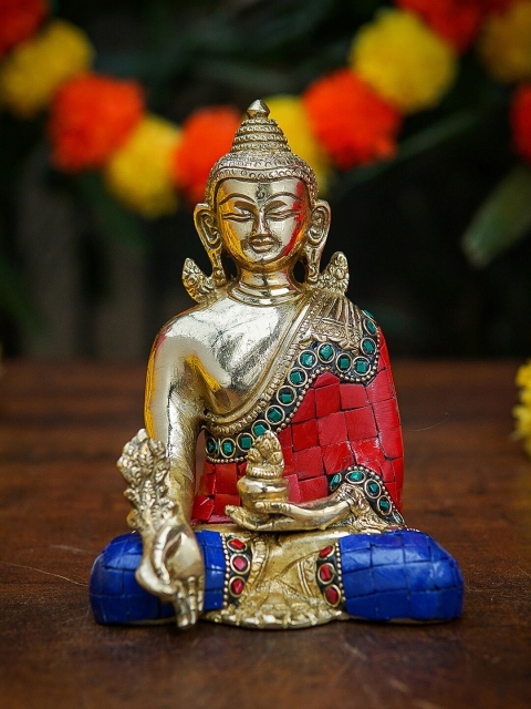 

StatueStudio Gold-Toned & Red Buddha Showpieces