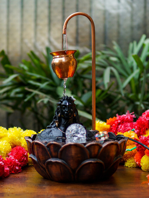 

StatueStudio Black Polyresin Adiyogi Shiva Water Fountain Showpiece