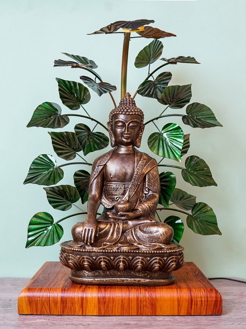 

StatueStudio Copper-Toned & Green Textured Buddha Showpieces