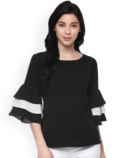 

Pannkh Women Black Solid Top