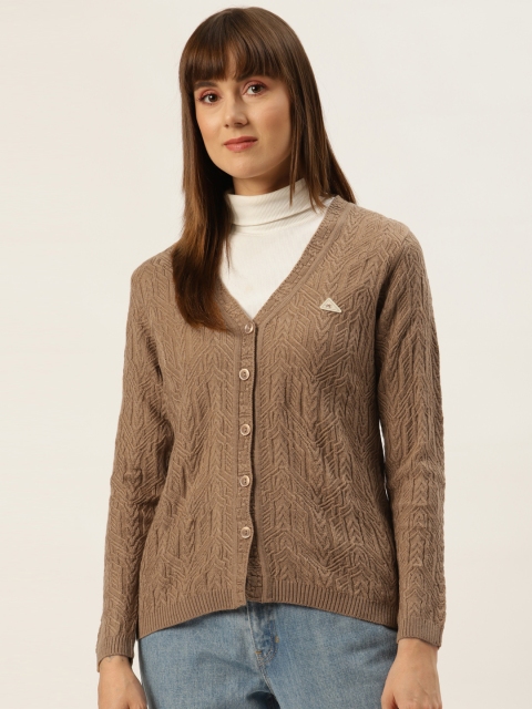 

Monte Carlo Women Brown Cable Knit Cardigan