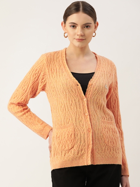 

Monte Carlo Women Orange Cable Knit Cardigan