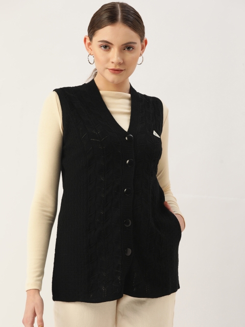 

Monte Carlo Women Black Cable Knit Cardigan