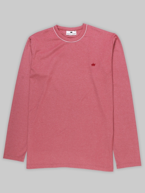 

FRENCH CROWN Men Pink Solid Cotton T-shirt