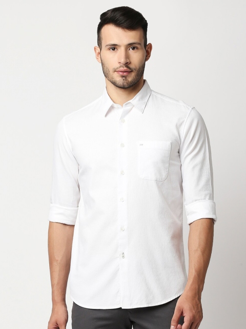 

Basics Men White Slim Fit Pure Cotton Casual Shirt