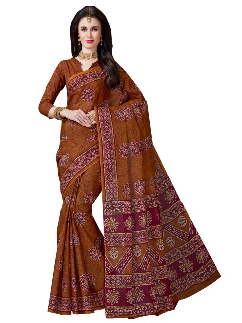 

Rani Saahiba Rust & Pink Ethnic Motifs Pure Cotton Saree
