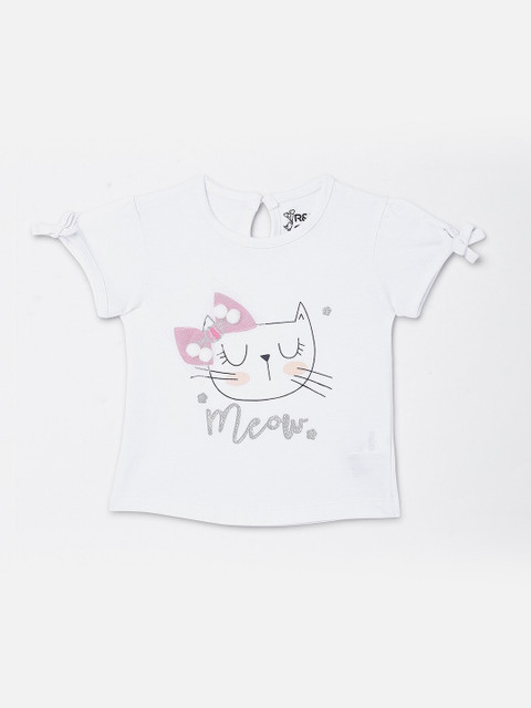 

R&B White & magnolia Print Top