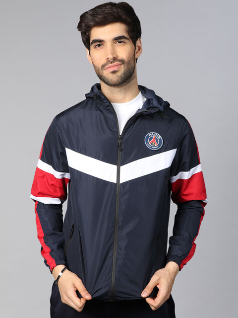 

PSG Men Navy Blue Paris Saint-Germain Windbreaker 2.0 Sporty Jacket