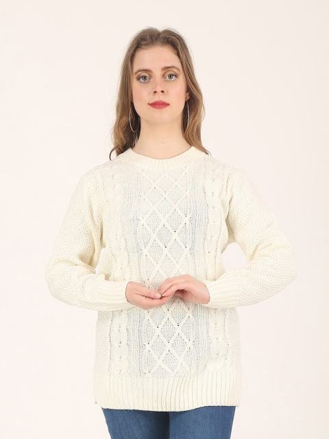 

NoBarr Women Cream-Coloured Pullover