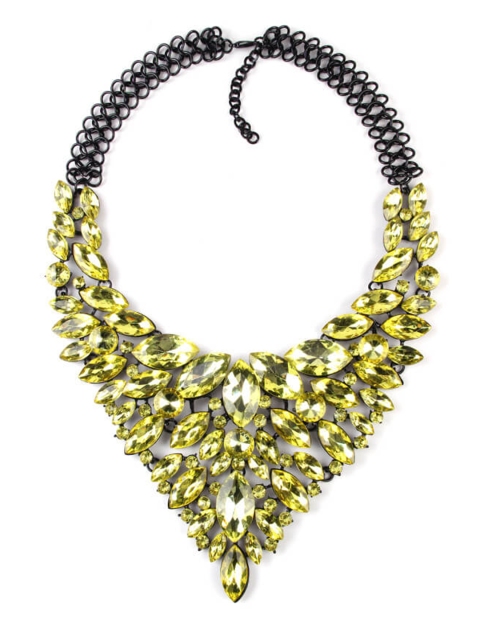 

FemNmas Green & Gold-Toned Gold-Plated Bohemian Necklace