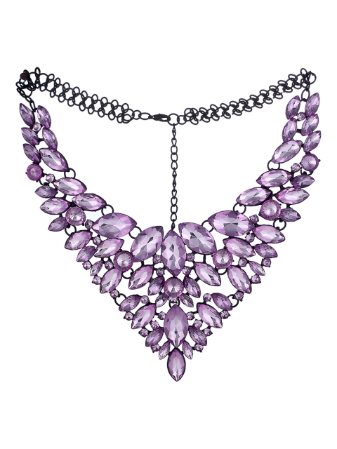 

FemNmas Purple Gold-Plated Bohemian Necklace