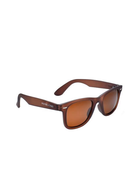 

Peter Jones Eyewear Black Lens & Black Square Sunglasses with Polarised Lens, Brown
