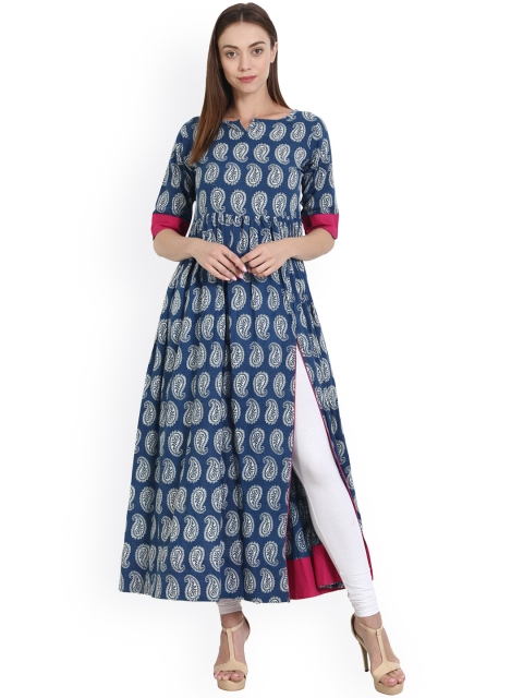 

Nayo Women Blue Printed Anarkali Kurta