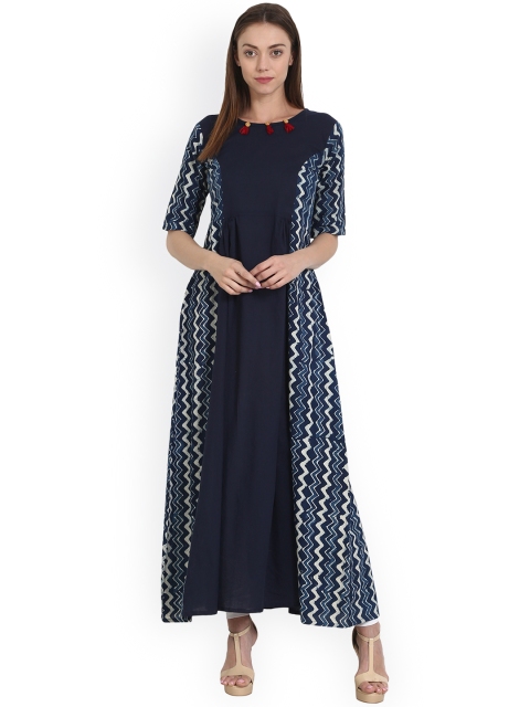 

Nayo Women Blue Printed Anarkali Kurta