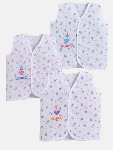 Hopscotch Unisex Kids White Pack of 3 Conversational Print Shirt Style Top