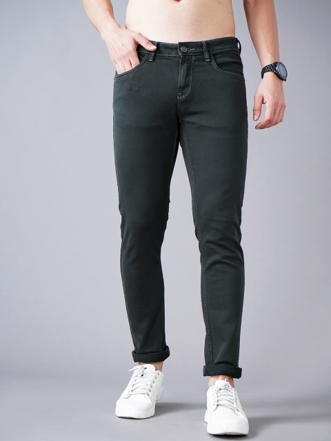 Jean Cafe Men Olive Green Jean Slim Fit Jeans