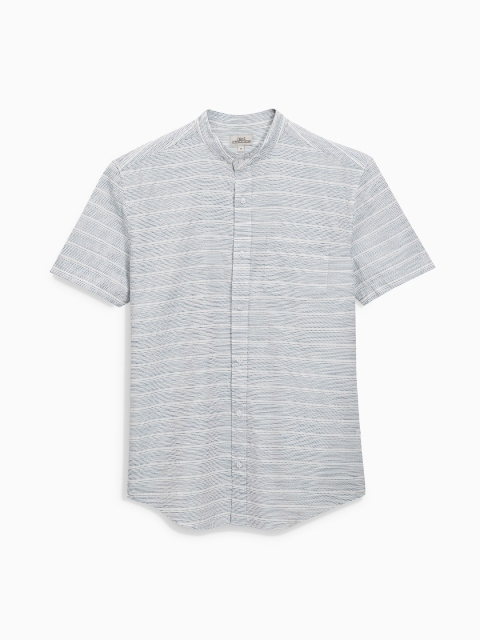 

next Men Blue Regular Fit Striped Casual Shirt