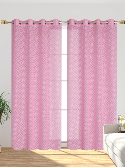 

Molly & Michel Pink Set of 2 Sheer Door Curtain