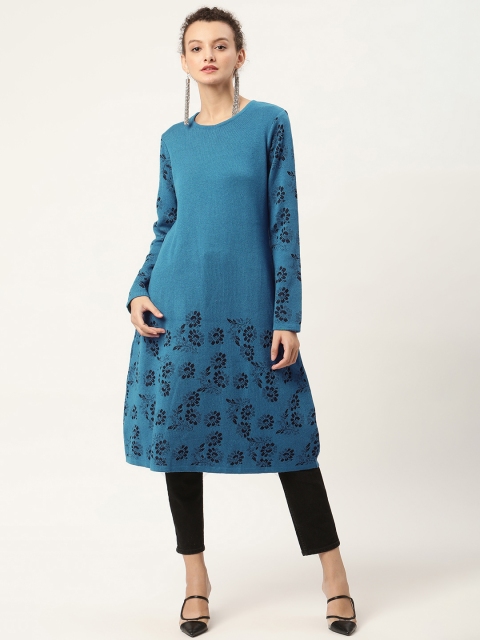 

American Eye Women Blue Floral Kurta