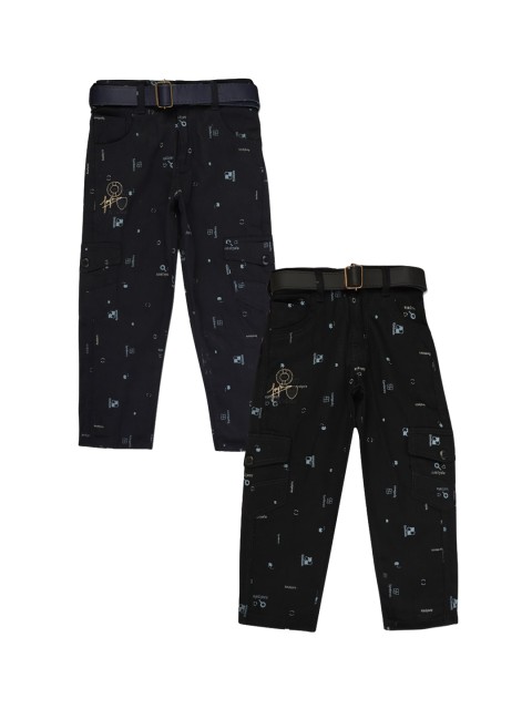 

V-Mart Boys Black Printed Trousers