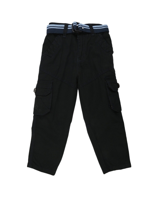 

V-Mart Boys Navy Blue Mid Rise Regular Fit Cargos Trousers