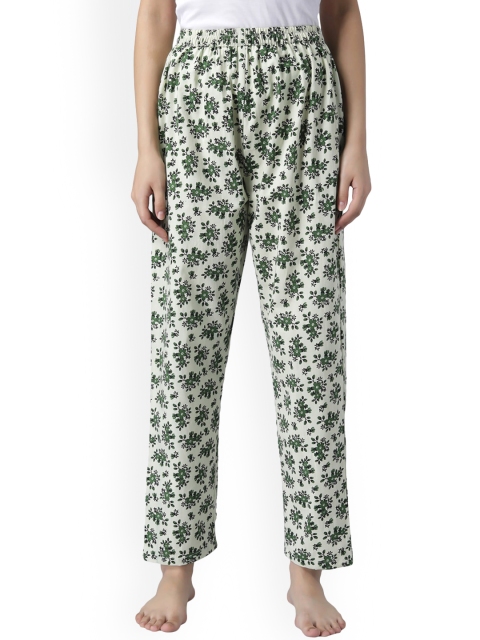 

Shararat Women Green Printed Cotton Lounge Pants