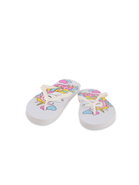 

Hopscotch Girls Blue & White Printed Rubber Thong Unicorn Slippers