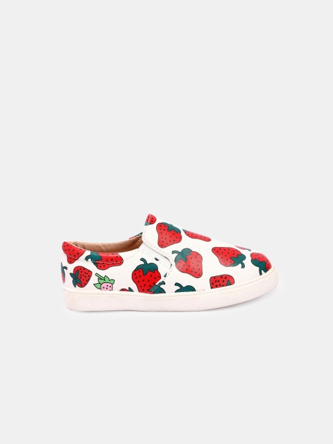 

Hopscotch Girls White Printed Sneakers