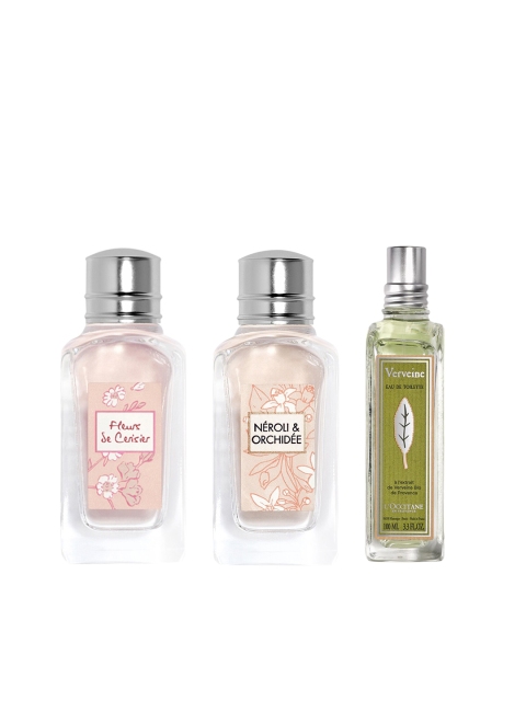 

LOccitane en Provence Set of Neroli & Orchidee - Cherry Blossom - Verbena Eau De Toilette, Beige