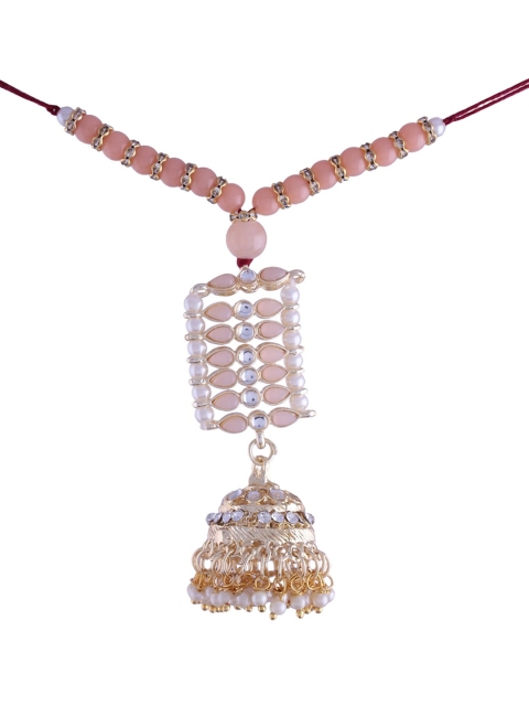 

I Jewels Peach Embellished Hanging Lumba Rakhi