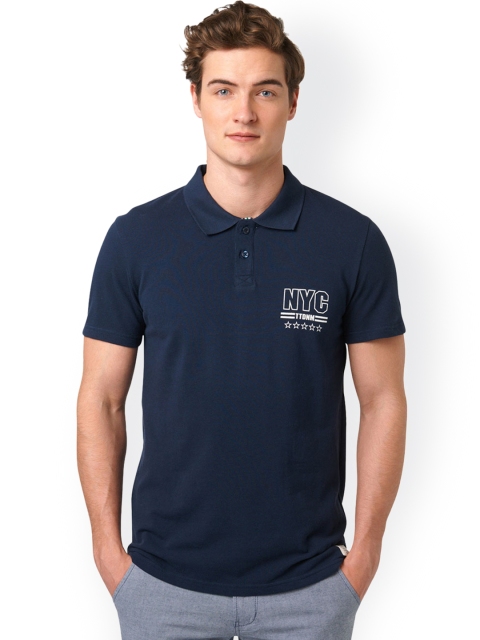 

Tom Tailor Men Navy Blue Solid Polo Collar T-shirt