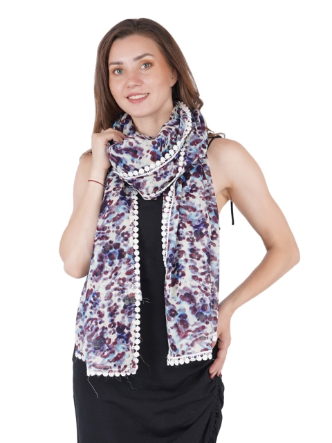 

Style Shoes Women White & Blue Printed Stole
