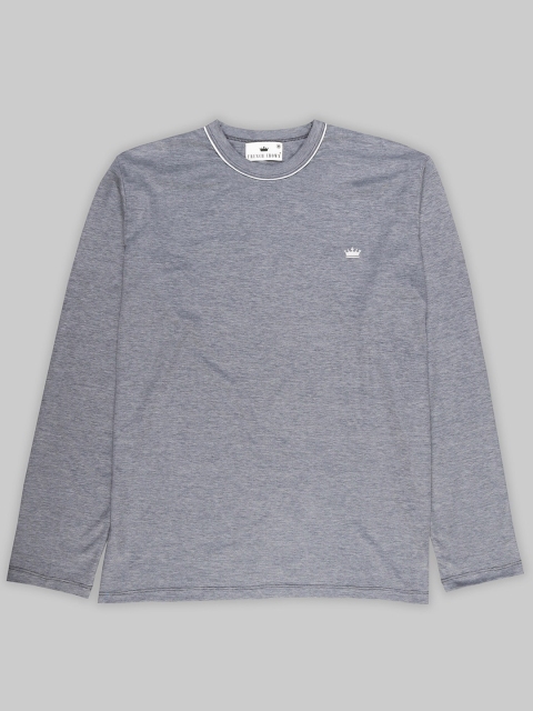 

FRENCH CROWN Men Grey Applique T-shirt