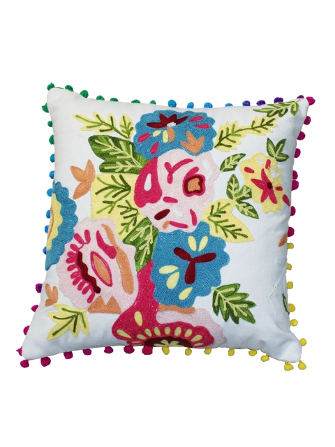 

SHADES of LIFE Multicoloured Floral Square Cushion Covers, Multi