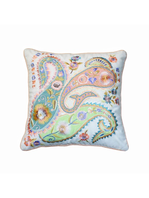 

SHADES of LIFE White & Multicoloured Ethnic Motifs Square Cushion Covers