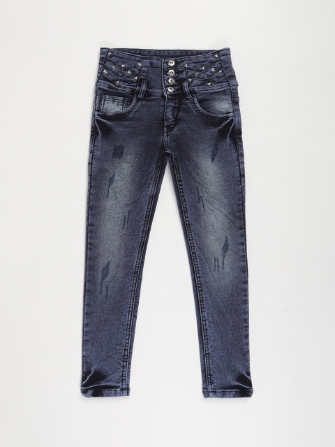 

V2 Value & Variety Girls Blue Mildly Distressed Jeans