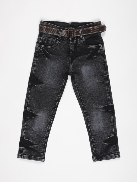 

V2 Value & Variety Boys Black Heavy Fade Regular Fit Jeans