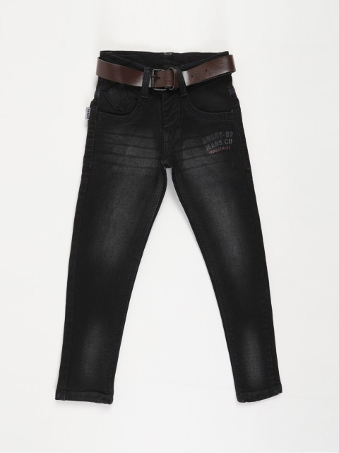 V2 Value & Variety Boys Black Mildly Distressed Light Fade Jeans