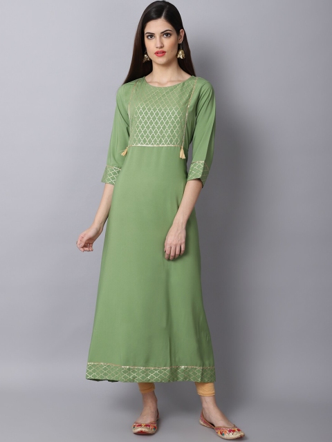 

ALC Creations Women Green Crepe Kurta