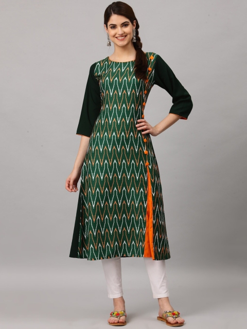 

ALC Creations Women Green Crepe Kurta