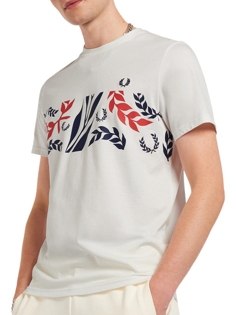 

Fred Perry Men White Logo Printed T-shirt