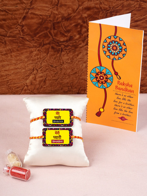 

Crazy Corner Red & Yellow Bhaiya Bhabhi Rakhi Set