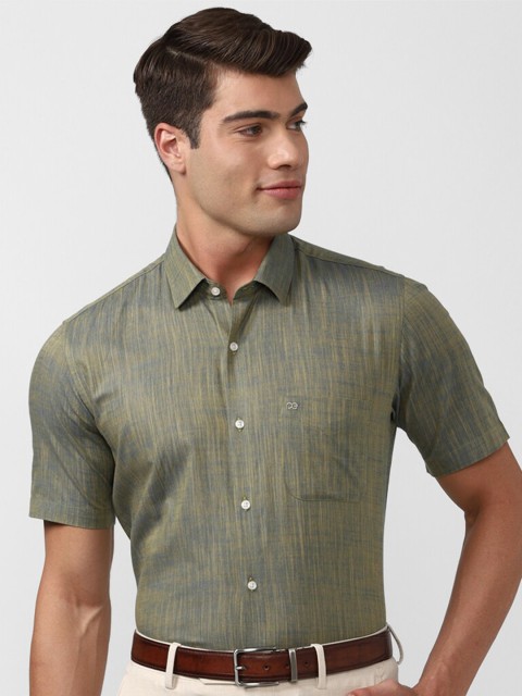 

Peter England Men Olive Green Formal Shirt