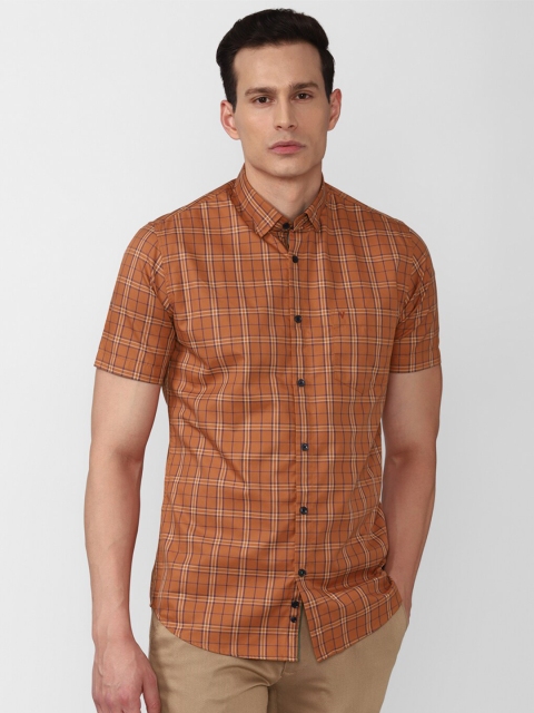 

Van Heusen Sport Men Orange Slim Fit Checked Casual Shirt