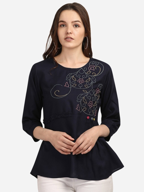 

Prettify Blue Liva Peplum Top