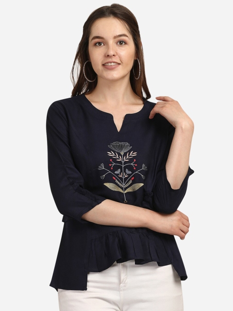 

Prettify Blue Liva Peplum Top