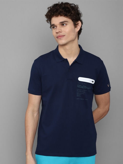 

Allen Solly Men Navy Blue Polo Collar T-shirt