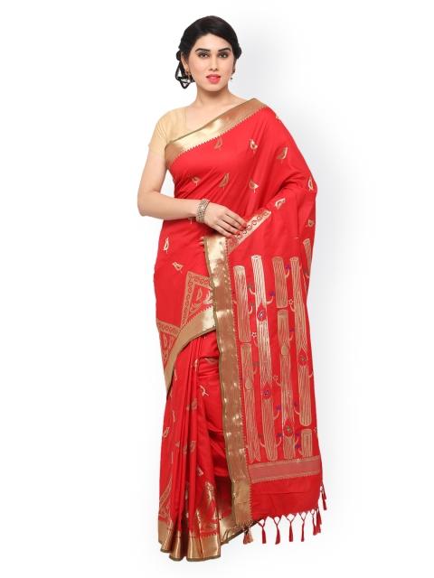 

Varkala Silk Sarees Red Art Silk Woven-Design Kanjeevaram Saree