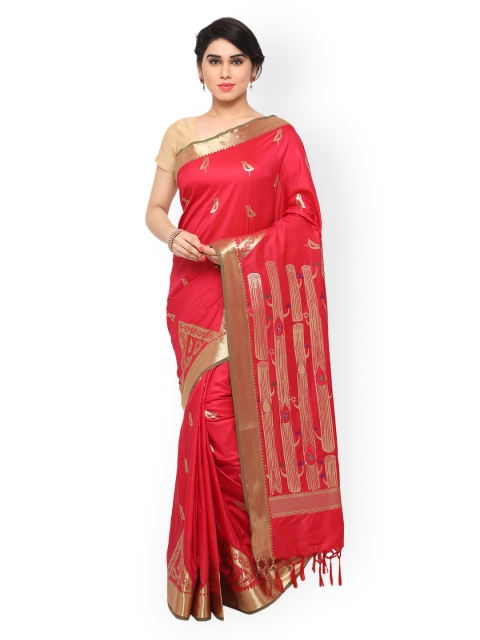 

Varkala Silk Sarees Pink Art Silk Woven Design Kanjeevaram Saree