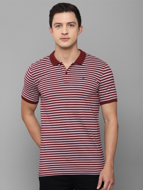

Louis Philippe Sport Men Maroon Striped Polo Collar Slim Fit T-shirt